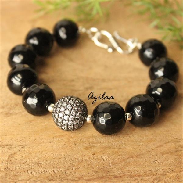 Osasbazaar Sterling Silver Bracelet Nazariya with Black Beads Silver Black  Online in India Buy at Best Price from Firstcrycom  9367100