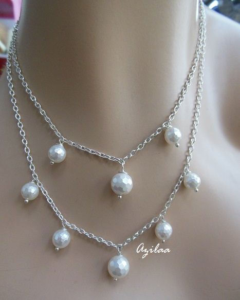 Smiley Half Pearl Half Chain Necklace – Perimade & Co.