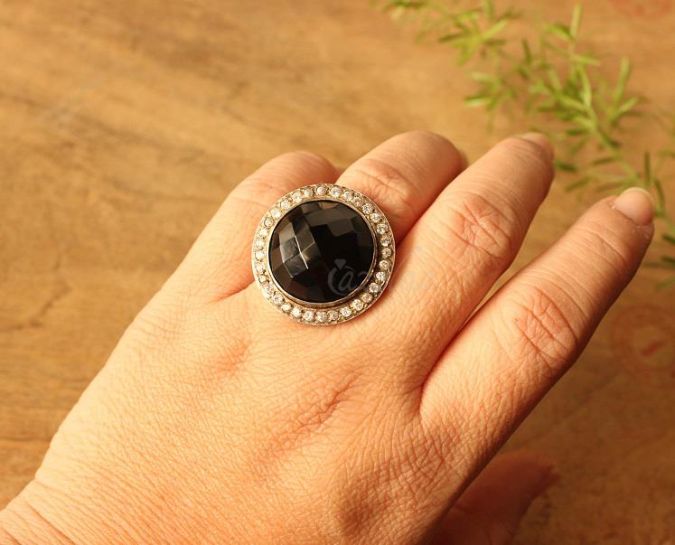 925 Sterling Silver Black Onyx Ring Mexico Size 7 Large Stone 5.6 grams |  eBay