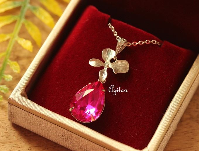 Repurposed Large Double Sided LV Pink Flower Charm Necklace – LINA V DESIGNS