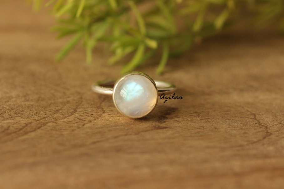 Moonstone Ring, Natural Moonstone, Promise Ring, June Birthstone, Soli –  Adina Stone Jewelry