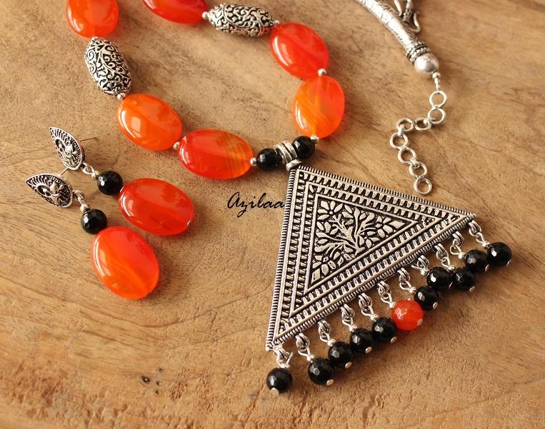 A La Vogue - Orange Necklace - Chic Jewelry Boutique