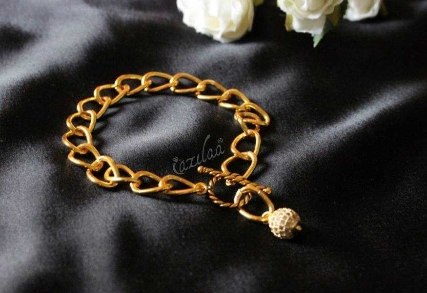Buy Figaro Chain Bracelet Gold Link Chain Bracelet Layering Online in India   Etsy